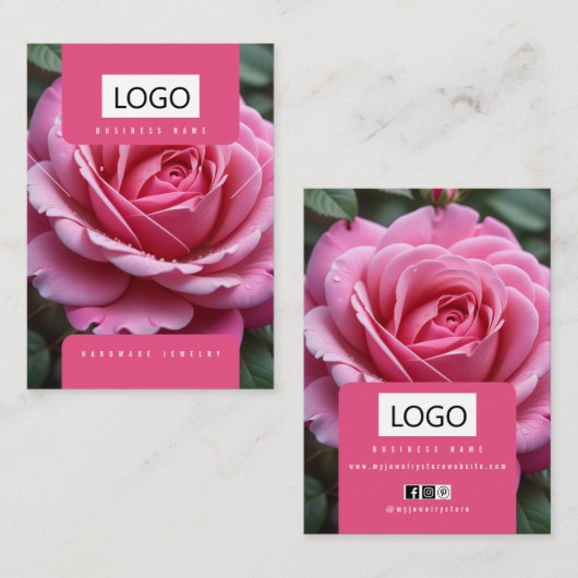 バラジュエリーイヤリングネックレスディスプレイカード 名刺 (正面/裏面)