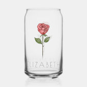 バラジューン誕生フラワー名前をカスタムする ガラス缶 (裏面)