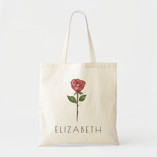 バラジューン誕生フラワー名前をカスタムする トートバッグ (正面)