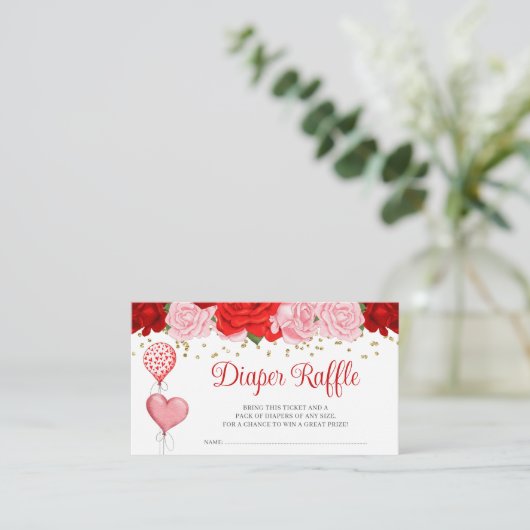 バラスウィートバルーンバレンタインおむつラッフル エンクロージャーカード (スタンド正面)
