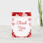 バラスウィートバルーンバレンタインガールベビーシャワー サンキューカード (正面)