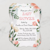 バラスウィートフローラベビーシャワー 招待状 (正面/裏面)