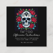 バラスカルのタトゥーアフターケアの指示スタイリッシュ スクエア名刺 (正面)