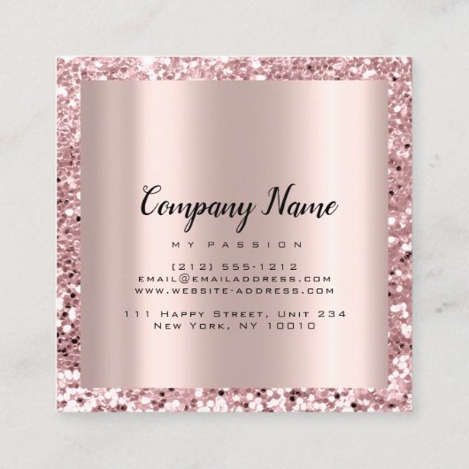 バラスクエアグリッターメイクアップ美しいサロンVIP 予約カード (裏面)