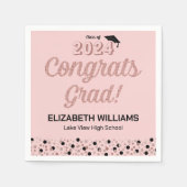 バラスクリプト紙吹雪おめでとうグラッドピンクナプキン スタンダードカクテルナプキン (正面)