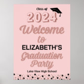 バラスクリプト紙吹雪グラードパーティーピンクのウェルカムサイン ポスター (正面)