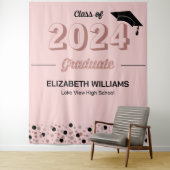 バラスクリプト紙吹雪グラードパーティーピンク背景 タペストリー (インサイチュ)