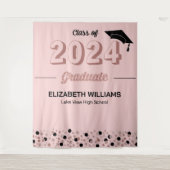 バラスクリプト紙吹雪グラードパーティーピンク背景 タペストリー (正面)