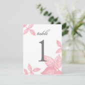 バラスケッチの大きなテーブル番号（ピンク） 招待状 (スタンド正面)