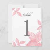 バラスケッチの大きなテーブル番号（ピンク） 招待状 (裏面)