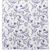 バラスケッチシームレスパターン シャワーカーテン (正面)