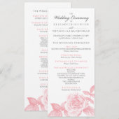 バラスケッチ結婚式 プログラム（ピンク） プログラム (正面/裏面)