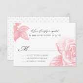 バラスケッチ返信カード（ピンク） 出欠カード (正面/裏面)