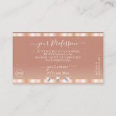 バラスタイリッシュコーラルスパークルジュエリー追加ロゴエレガント 名刺 (裏面)