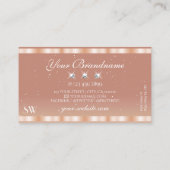 バラスタイリッシュコーラルスパークルジュエルズモノグラムエレガント 名刺 (裏面)