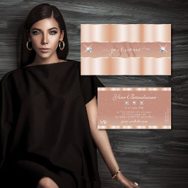 バラスタイリッシュコーラルスパークルジュエルズモノグラムエレガント 名刺