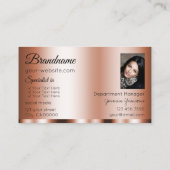 バラスタイリッシュゴールデングラマラスとロゴと写真 名刺 (裏面)