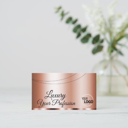 バラスタイリッシュゴールデングラマラスとロゴと写真 名刺 (スタンド正面)