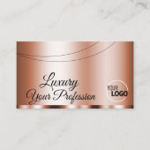 バラスタイリッシュゴールデングラマラスとロゴと写真 名刺 (正面)