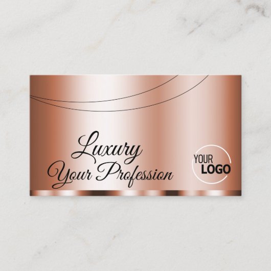 バラスタイリッシュゴールデングラマラスとロゴと写真 名刺 (正面)