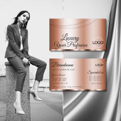 バラスタイリッシュゴールデングラマラスとロゴモダン 名刺