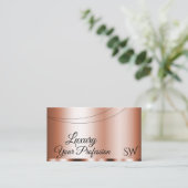 バラスタイリッシュゴールデングラマラスイニシャルモダン 名刺 (スタンド正面)