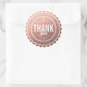 バラスタイリッシュ金ゴールドありがとうお結婚客様ステッカー ラウンドシール (バッグ)