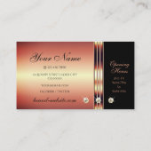 バラスタイリッシュ金ゴールドとラインストーン付き黒フェイク色 名刺 (裏面)