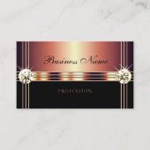 バラスタイリッシュ金ゴールドとラインストーン付き黒フェイク色 名刺 (正面)
