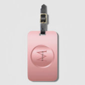 バラスタイリッシュ金ゴールドガーリーモノグラムトレンディーテンプレート ラゲッジタグ (正面縦)