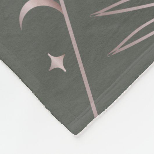 バラスタイリッシュ金ゴールドグレーパームリーフムーンフェイズアート フリースブランケット (角)