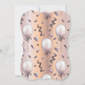 バラスタイリッシュ金ゴールドドット、バルーン甘い16 招待状 (裏面)