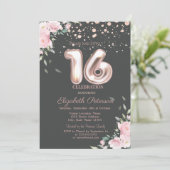 バラスタイリッシュ金ゴールドドット、フローラスウィート16 招待状 (スタンド正面)