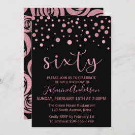 バラスタイリッシュ金ゴールドフェイク第60回誕生日パーティー 招待状