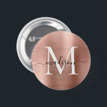 バラスタイリッシュ金ゴールドブラシ仕上げ金属モノグラムスクリプト 缶バッジ<br><div class="desc">バラスタイリッシュ金ゴールドブラシ仕上げ金属モノグラムスクリプトボタン</div>