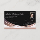 バラスタイリッシュ金ゴールドブラック（フォトスパークルダイヤモンド付） 名刺 (裏面)