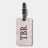 バラスタイリッシュ金ゴールド抽象芸術オンピンクモノグラム ラゲッジタグ (正面縦)