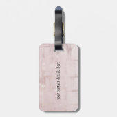 バラスタイリッシュ金ゴールド抽象芸術オンピンクモノグラム ラゲッジタグ (裏面縦)