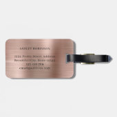 バラスタイリッシュ金ゴールド金属モノグラムはっきりした二イニシャル ラゲッジタグ (裏面横)