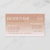 バラスタイリッシュ金ゴールド鏡フォントとロゴラグジュアリー 名刺 (裏面)