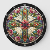 バラステンドガラスクロス ラージ壁時計 (正面)