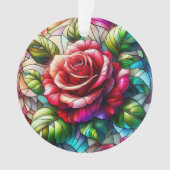 バラステンドグラス効果エレガントフローラデザイン オーナメント (正面)