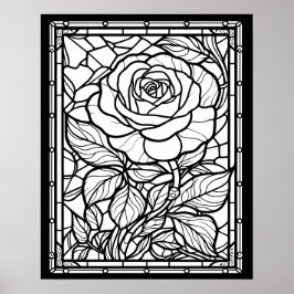 バラステンドグラス窓彩色ポスター ポスター