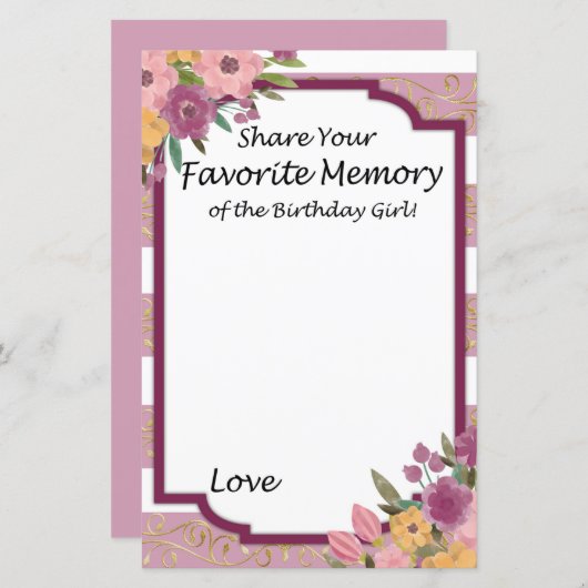 バラストライプのお気に入りのの誕生日の女の子 (正面/裏面)