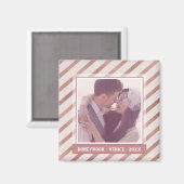 バラストライプのエレガントカスタム金ゴールド写真と文字 マグネット (正面/裏面)