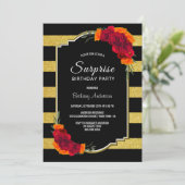 バラストライプのフローラサプライズ誕生日パーティー 招待状 (スタンド正面)