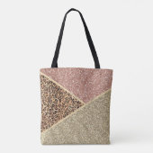 バラストライプの金ゴールドグリッターレオパードモノグラム トートバッグ (裏面)