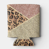 バラストライプの金ゴールドグリッターレオパードモノグラム 缶クーラー (裏面)