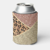 バラストライプの金ゴールドグリッターレオパードモノグラム 缶クーラー (缶裏面)