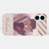 バラストライプ金ゴールドとドットエレガントのカスタム写真 Case-Mate iPhoneケース (裏面 (横))